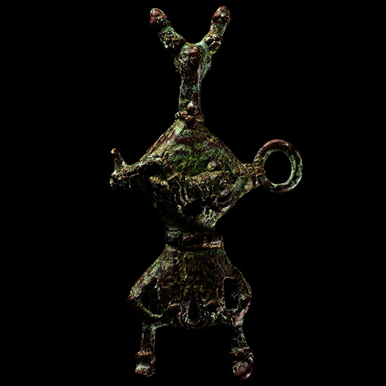 Large Marlik Bronze Maternity Figure with Child