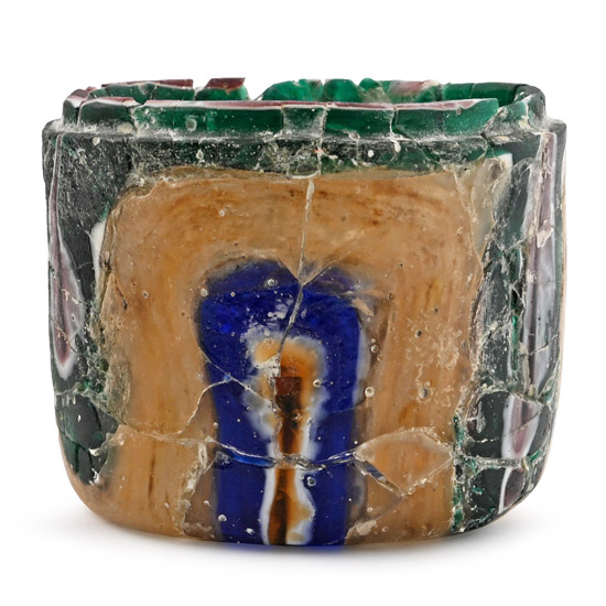 Roman Banded Glass Pyxis