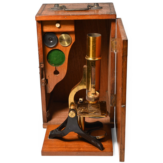 Victorian Cased Brass Microscope by John Browning
