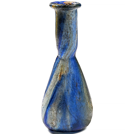 Roman Marbled Blue Glass Toilet Bottle