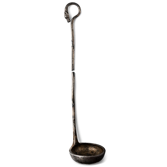 Roman Silver Ladle with Beast Finial