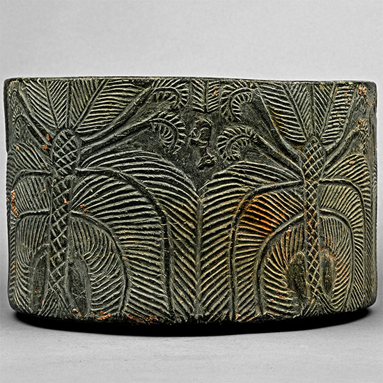 Mesopotamian Steatite Bowl with Animals and Palm Trees