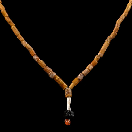 Roman Amber-Coloured Glass Bead Necklace String