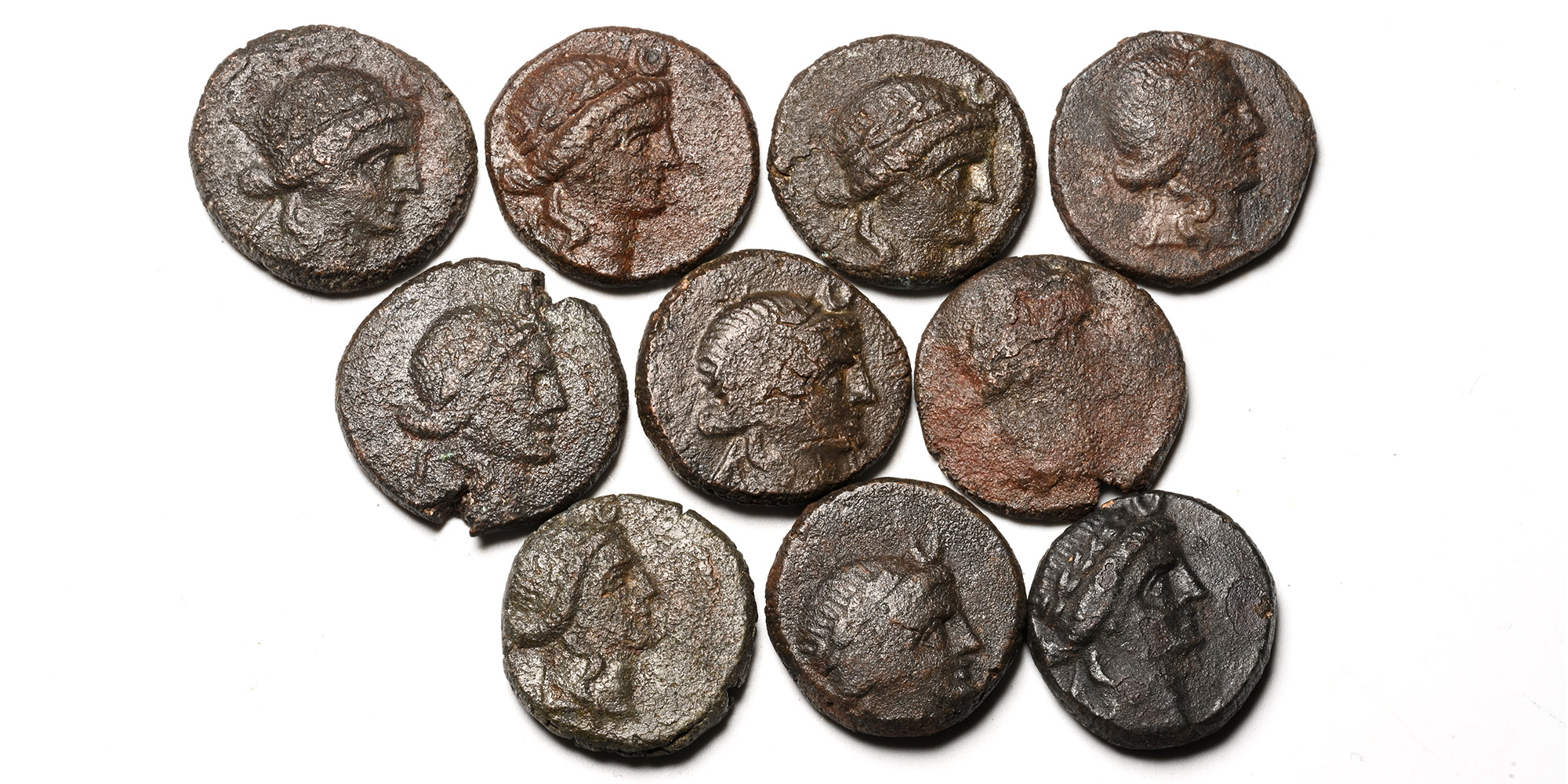 Group of Ten [10] Greek Caria Stratonikeia AE Units.