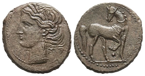 North Africa, Carthage AE 1 1/2 Shekels.