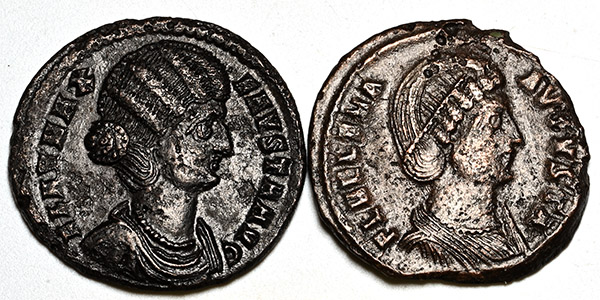 Group of Two [2] Helena and Fausta AE Coins.