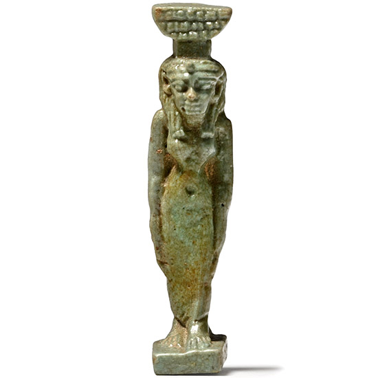 Egyptian Green Glazed Faience Amulet of Nephthys