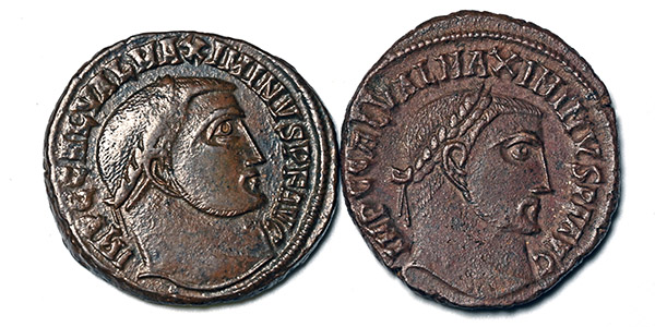 Group of Two [2] AE Follis of Galerius.