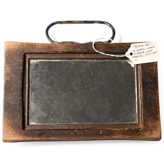 Tribal Carved Wooden Swazi Hand Mirror