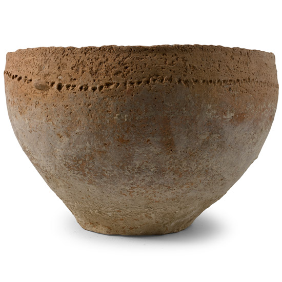 Very Large Decorated Holy Land Terracotta Bowl