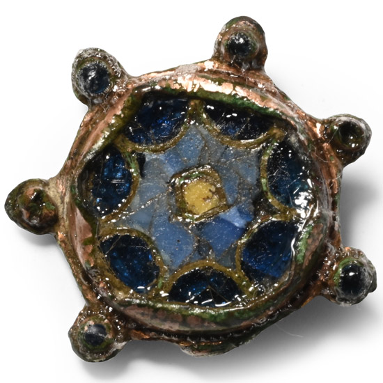 Late Anglo-Saxon Enamelled Gilt Bronze Cloisonne Brooch