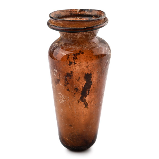 Roman Aubergine Glass Flask