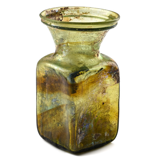 Roman Square Glass Flask