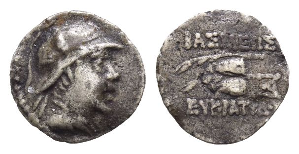Greek King of Baktria, Eukratides I AR Obol.