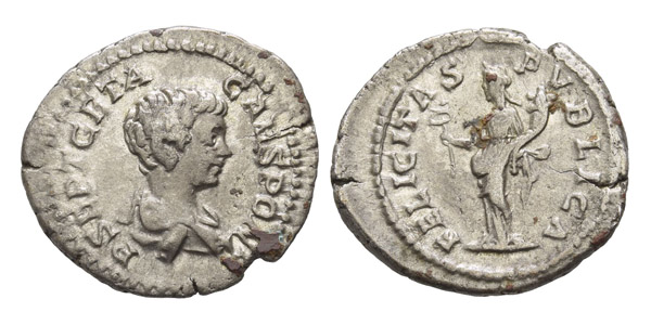 Geta, as Caesar AR Denarius.
