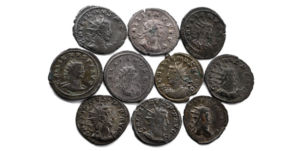 Group of Ten [10] Gallienus BI Antoninianus.