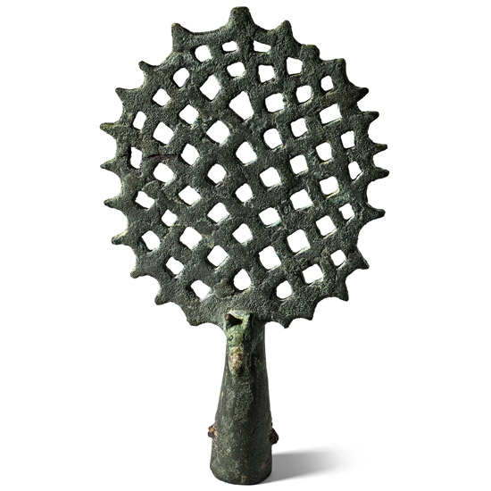 Scythian Bronze Finial with Animal Head