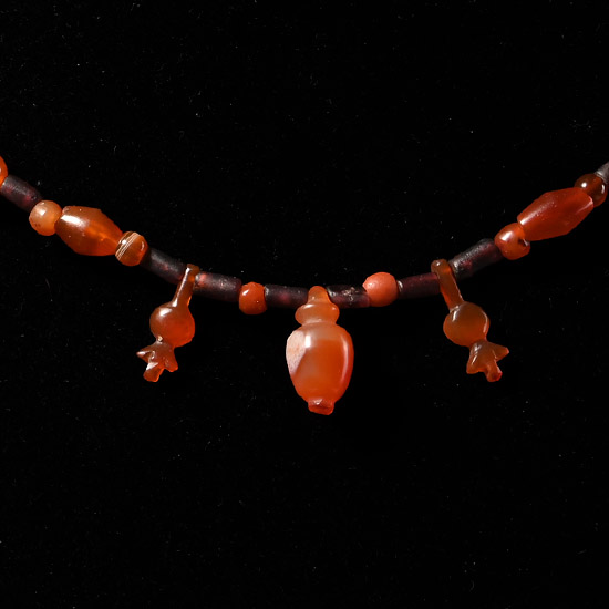 Egyptian Hardstone Necklace with Amulets