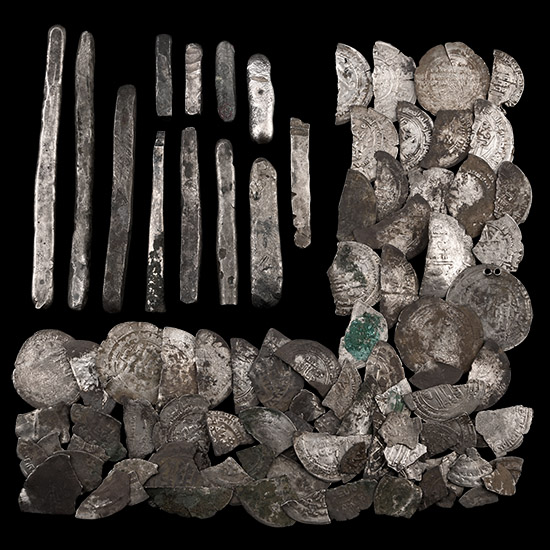 Viking Silver Bar and Coin Hack Hoard Group