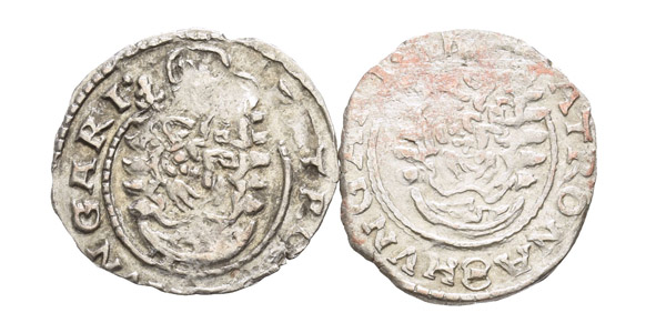 Group of Two [2] Hungary, Matthias I Corvinus AR Denarius.