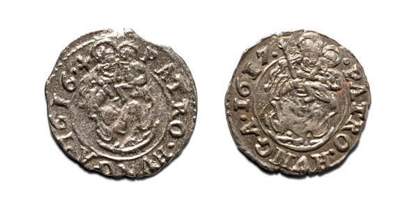 Group of Two [2] Hungary, Matthias I Corvinus AR Denarius.