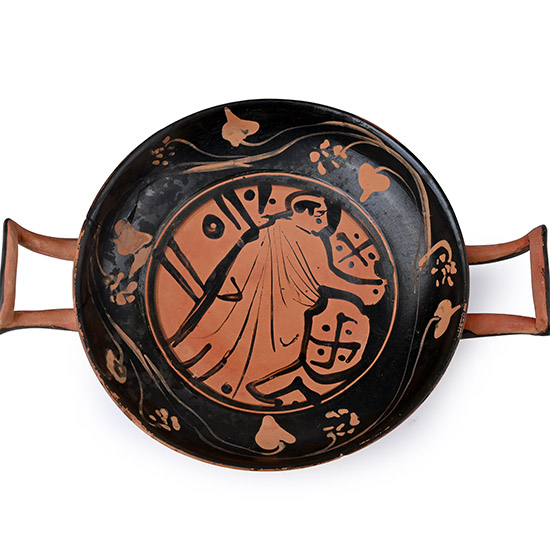 Greek Red-Figure Kylix with Youth in the Tondo from the Group of Vienna 116