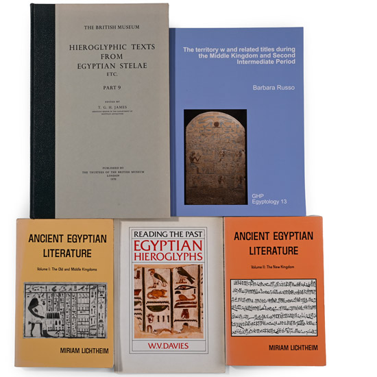Books on Egyptian Hieroglyphs and Texts - 5 Titles