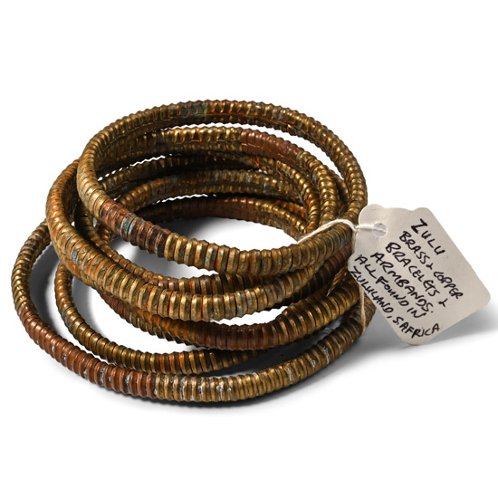 Zulu Brass and Copper Bracelet and Armband Group