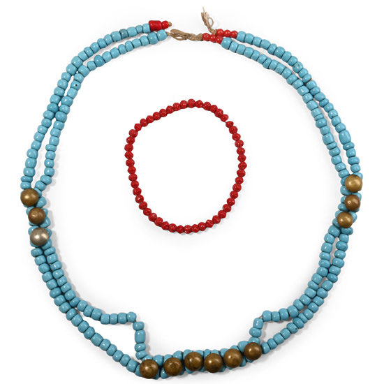 Zulu Mans Glass Bead Necklace and Bracelet