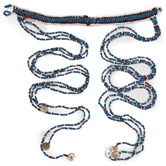 Zulu Mans Glass Bead Long Necklace with Buttons