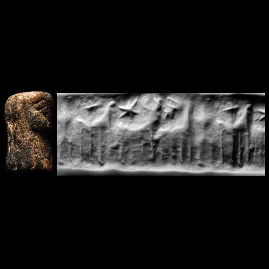 Syrian Steatite Cylinder Seal with Beasts