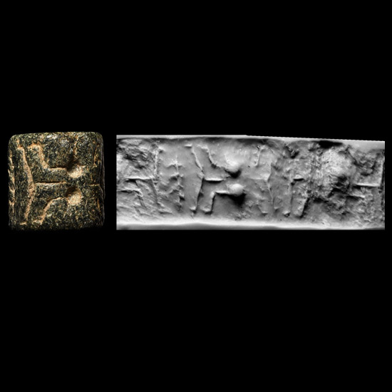 Uruk Grey Chert Cylinder Seal