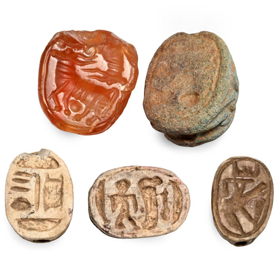 Egyptian Stone Scarab Group