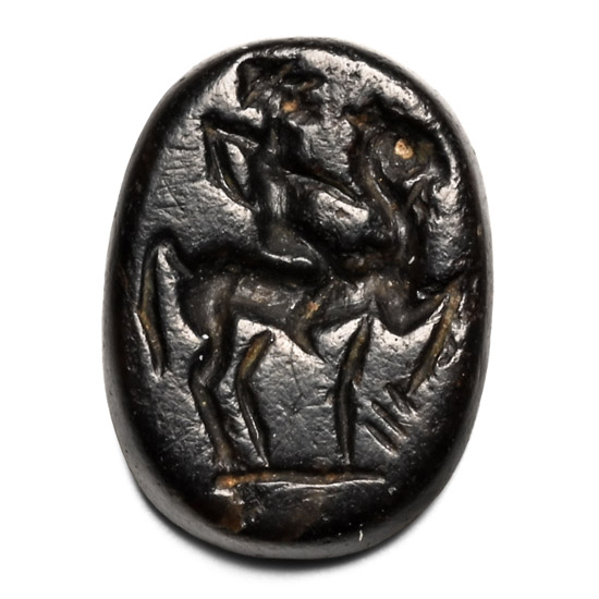 Roman Black Gemstone with Horseman