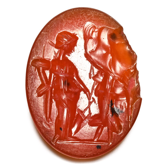 Roman Carnelian Gemstone with Goddesses