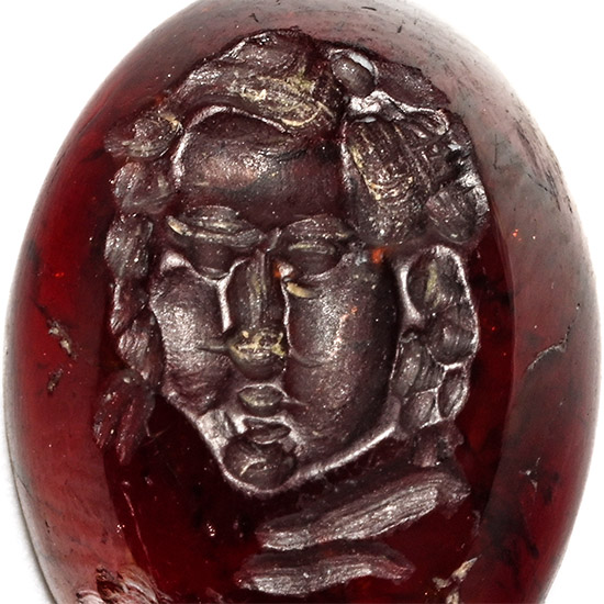 Roman Garnet Gemstone with Portrait