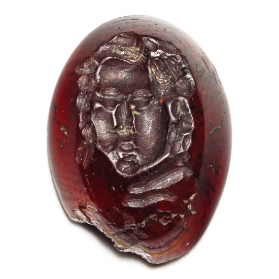 Roman Garnet Gemstone with Portrait