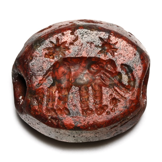 Roman Red Variated Gemstone with Elephant