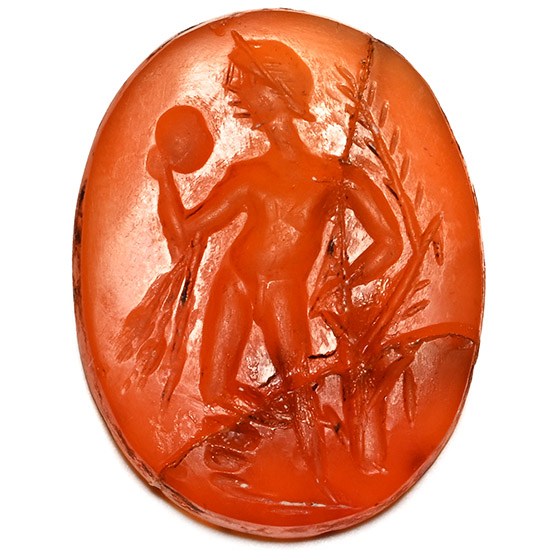 Large Roman Carnelian Gemstone with Hercules