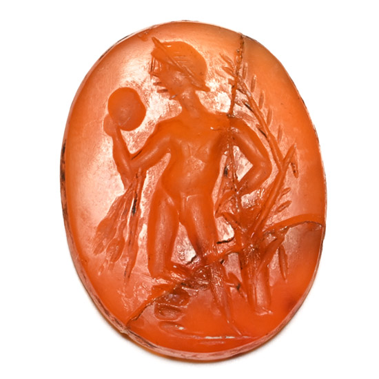 Large Roman Carnelian Gemstone with Hermes
