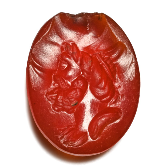 Roman Banded Gemstone with Bearded Portrait