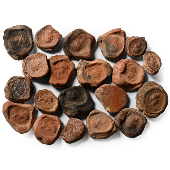 Roman Terracotta Bullae, Tesserae or Token Group
