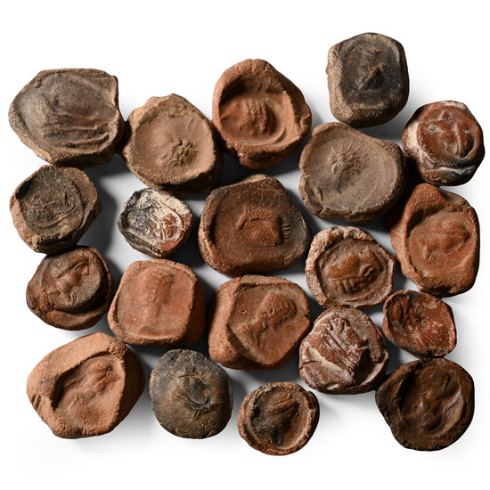 Roman Terracotta Bullae, Tesserae or Token Group