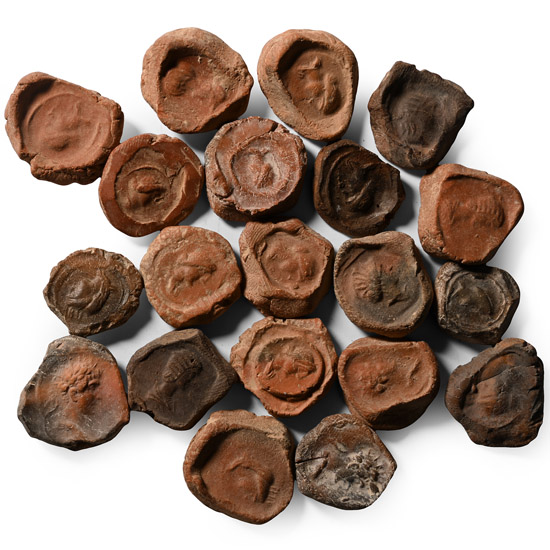 Roman Terracotta Bullae, Tesserae or Token Group