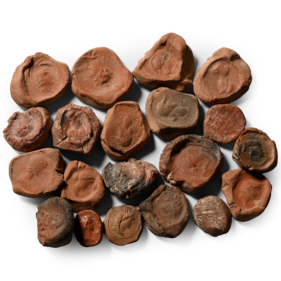 Roman Terracotta Bullae, Tesserae or Token Group