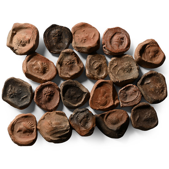 Roman Terracotta Bullae, Tesserae or Token Group