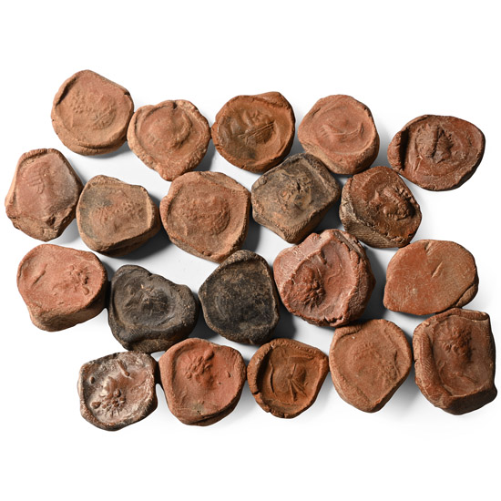 Roman Terracotta Bullae, Tesserae or Token Group