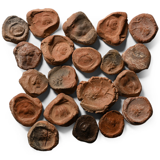 Roman Terracotta Bullae, Tesserae or Token Group