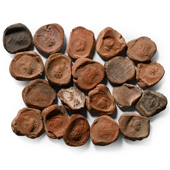 Roman Terracotta Bullae, Tesserae or Token Group