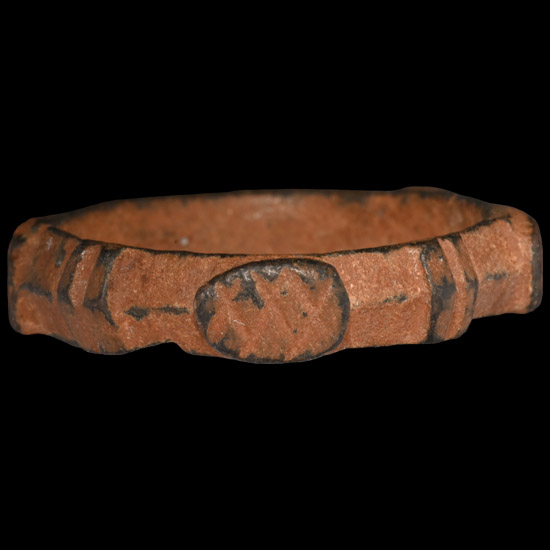 Roman Bronze Military Glove Ring with Four Bezels